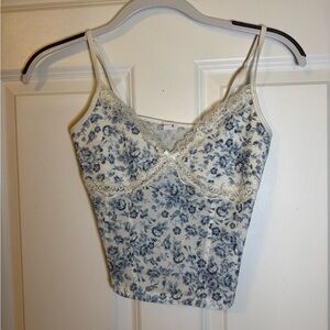 Garage Floral Lace Trim Cami Top